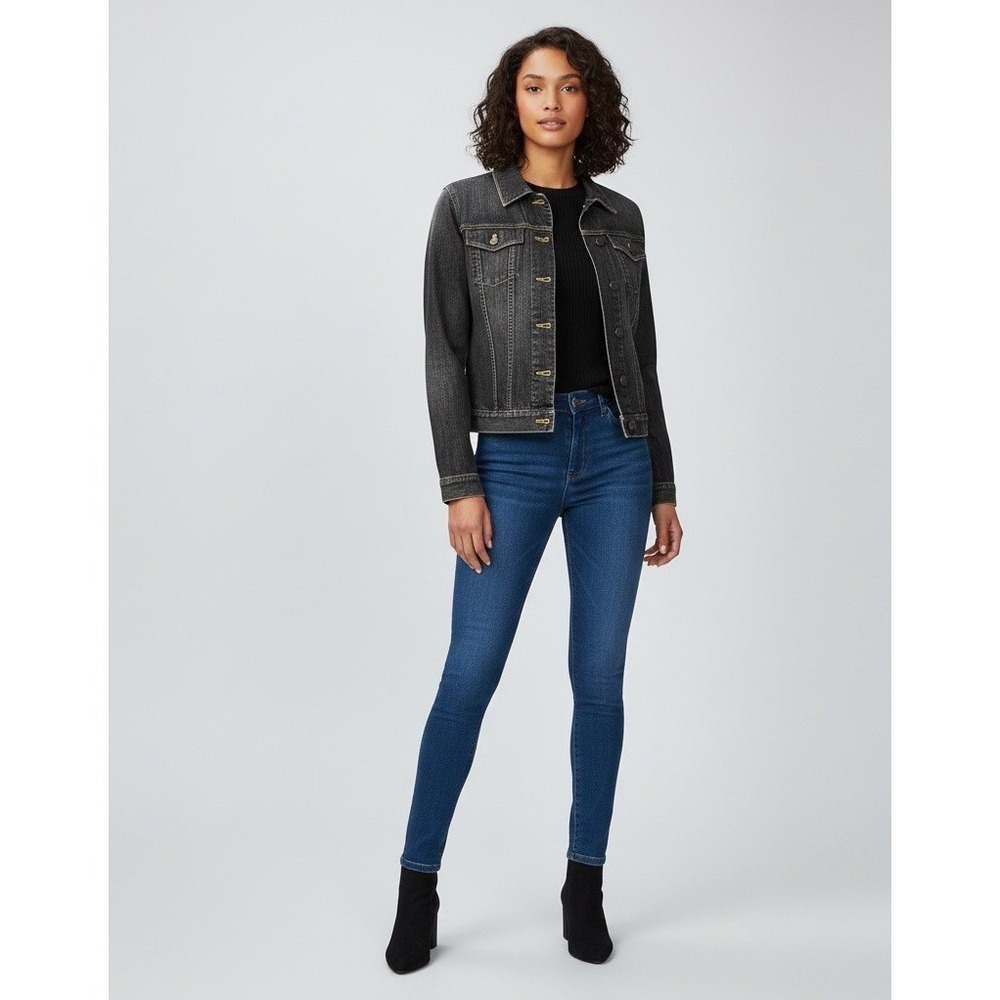 Gap Womens Icon Black Dark Wash Trucker Denim Jacket Medium RN 54023
